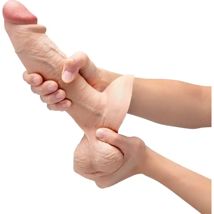 Телесный анальный фаллоимитатор Slipskin 8’’ Girthy - 20,3 см. Фотография 4.