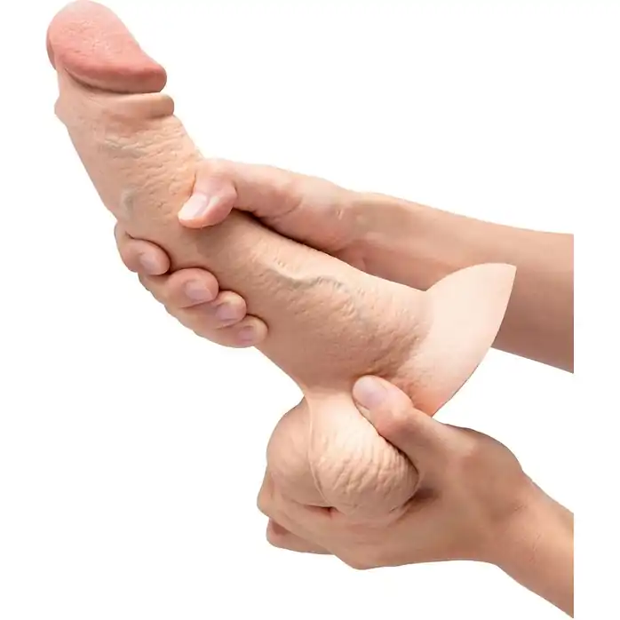 Телесный анальный фаллоимитатор Slipskin 9’’ Curved - 22 см. Фотография 6.