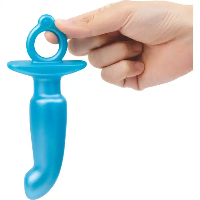 Голубая анальная пробка для массажа простаты Hither Silicone Prostate Plug - 14,3 см. Фотография 8.