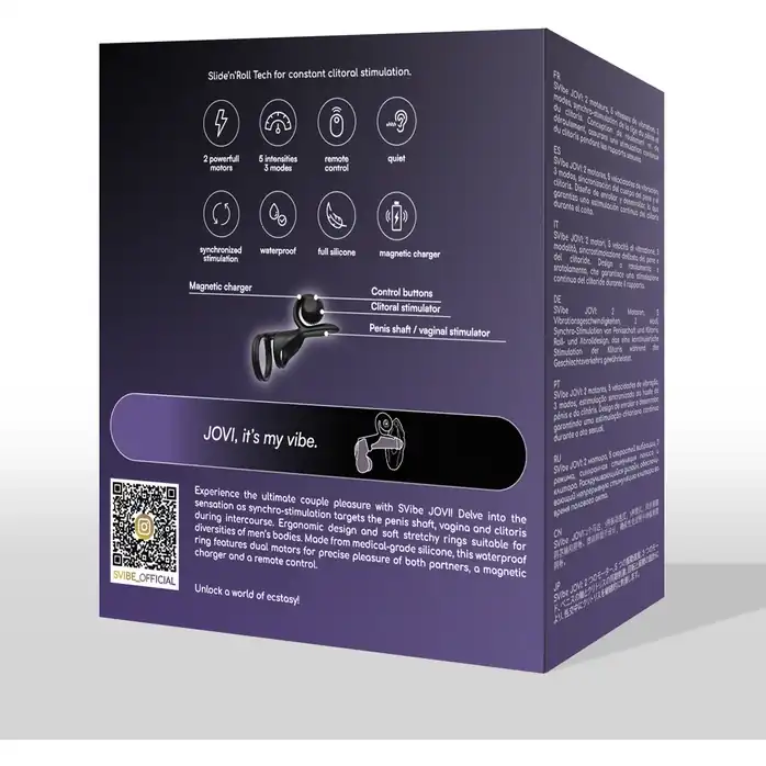Черная насадка на пенис SVibe Jovi с пультом ДУ. Фотография 12.