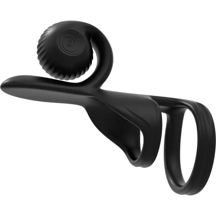 Черная насадка на пенис SVibe Jovi с пультом ДУ. Фотография 5.