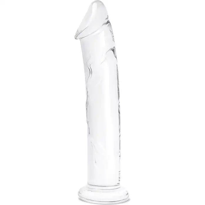Большой стеклянный стимулятор 12’’ Glass Dildo With Veins Flat Base - 28 см