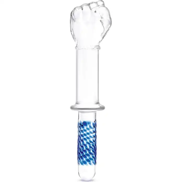 Стеклянный стимулятор в форме сжатой в кулак руки 11’’ Glass Fist Double Ended With Handle Grip - 28 см