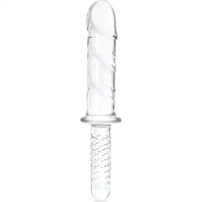 Стеклянный фаллоимитатор с рукоятью 11’’ Girthy Cock Double Ended With Handle - 28 см