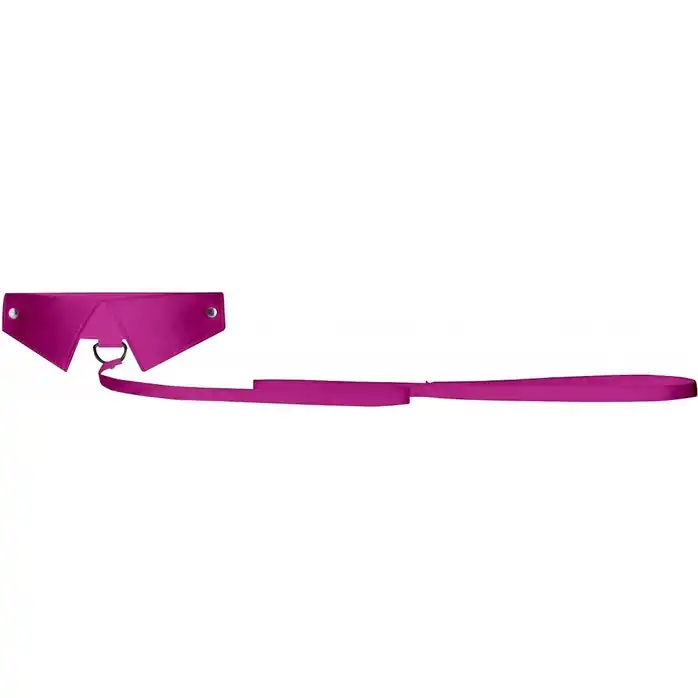 Розовый кожаный воротник с поводком Pink OUCH! - Ouch!. Фотография 3.