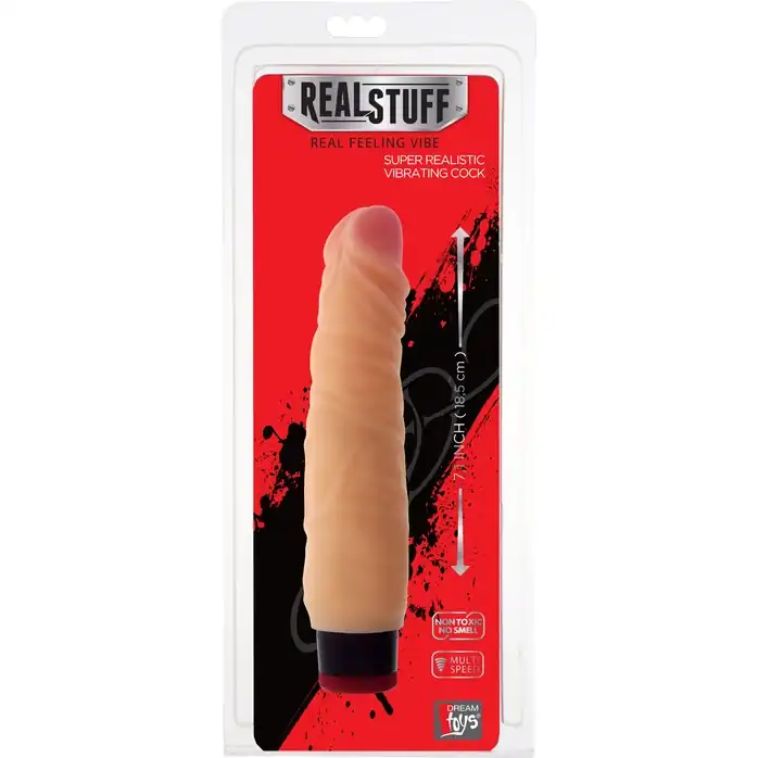 Телесный вибратор-реалистик REALSTUFF 7INCH VIBRATOR - 18,5 см - RealStuff. Фотография 2.