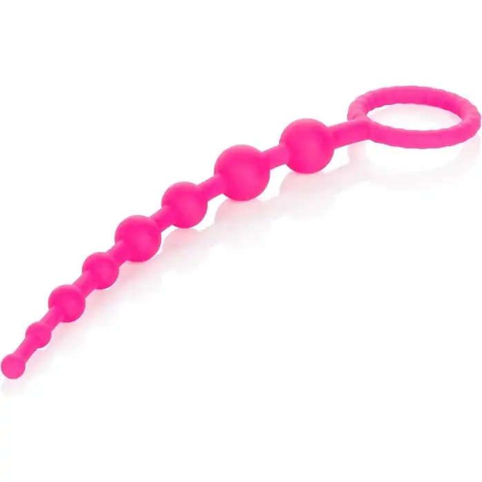 Розовая анальная цепочка Play Beads - 24,8 см - Coco Licious. Фотография 4.