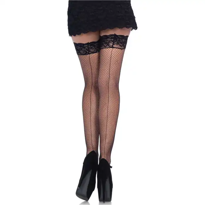 Чулочки в крупную сетку со стрелочками сзади STAY UP FISHNET STOCKINGS