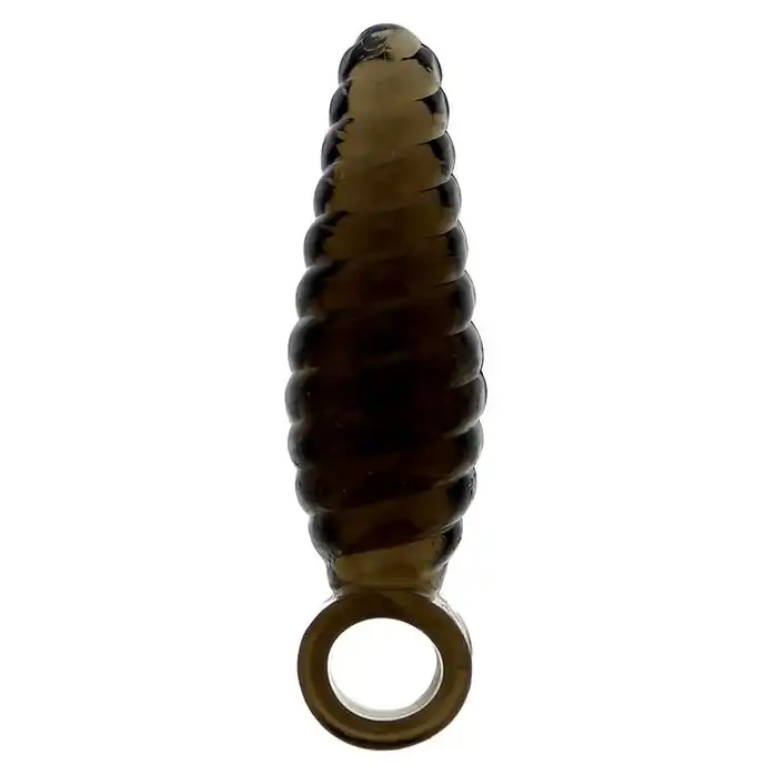 Дымчатый массажер со спиралевидным рельефом GOOD VIBES FINGER SLEEVE ANAL PROBE - 6 см - Good Vibes
