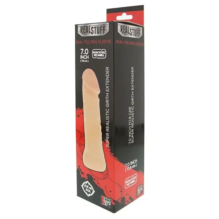 Телесный фаллоимитатор REALSTUFF GIRTH EXTENDER SLEEVE - 17,8 см - RealStuff. Фотография 2.
