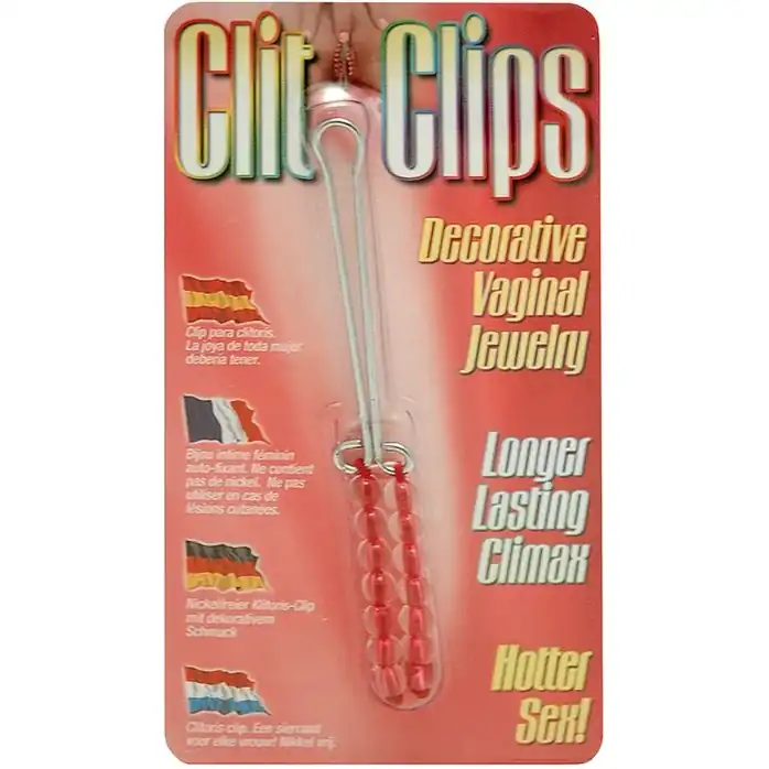 Зажим на клитор с красными бусинами CLIT CLIPS RED. Фотография 2.