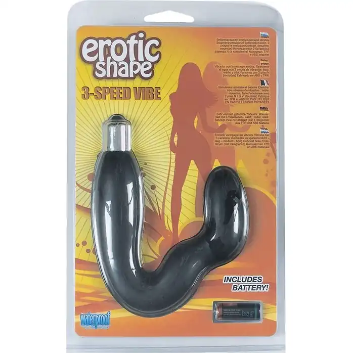 Чёрный вибратор для G-стимуляции EROTIC SHAPE. Фотография 2.