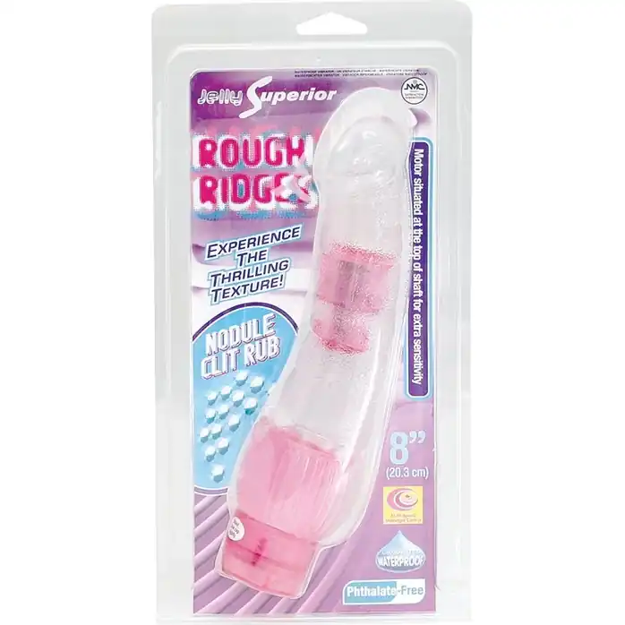 Нежный гелевый вибромассажёр ROUGH RIDGES PINK - 20,3 см. Фотография 2.