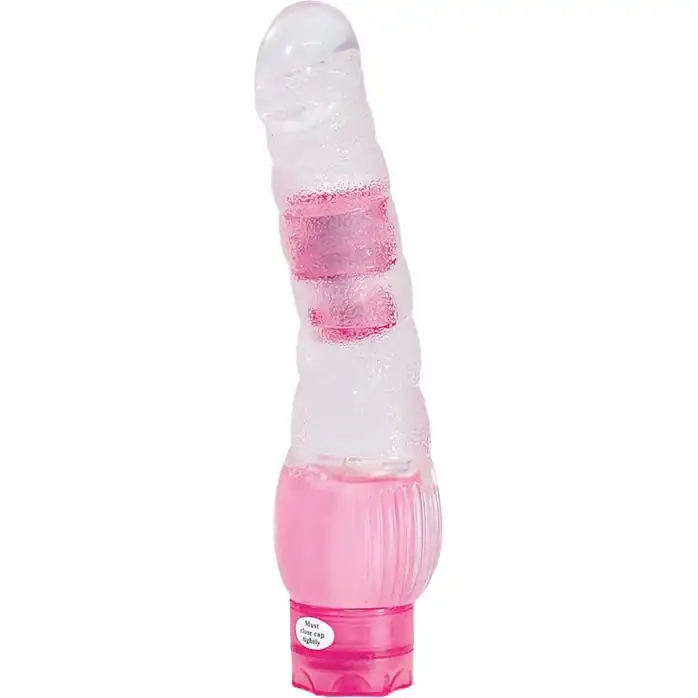 Нежный гелевый вибромассажёр ROUGH RIDGES PINK - 20,3 см