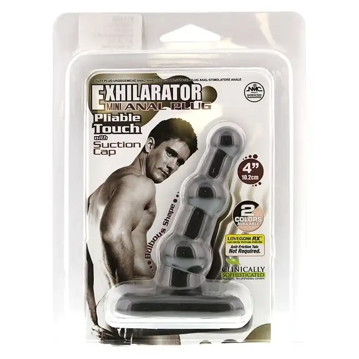 Чёрный анальный стимулятор с широким основанием EXHILARATOR ANAL PLUG 4 BLACK - 10,2 см. Фотография 2.