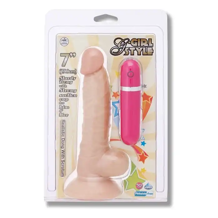 Телесный реалистик G-GIRL STYLE 7INCH VIBRATING DONG - 17,8 см - G-Girl. Фотография 2.