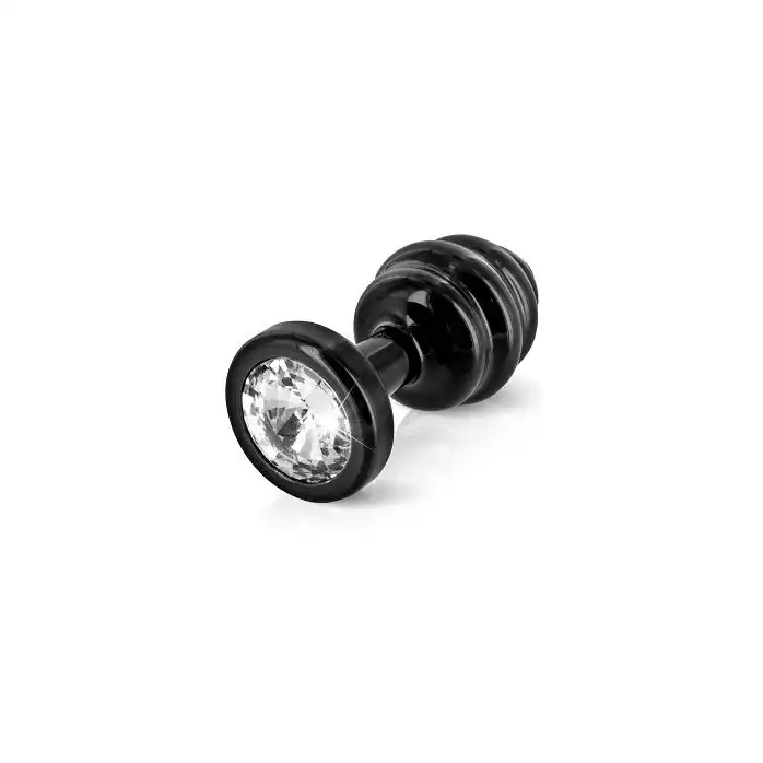 Большой чёрный винтовой плаг ANNI Ano black T2 - 7,5 см. Фотография 2.