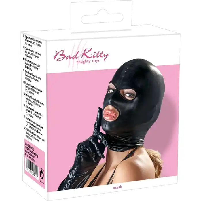 Маска на голову Head Mask с wet-look эффектом - Bad Kitty. Фотография 4.