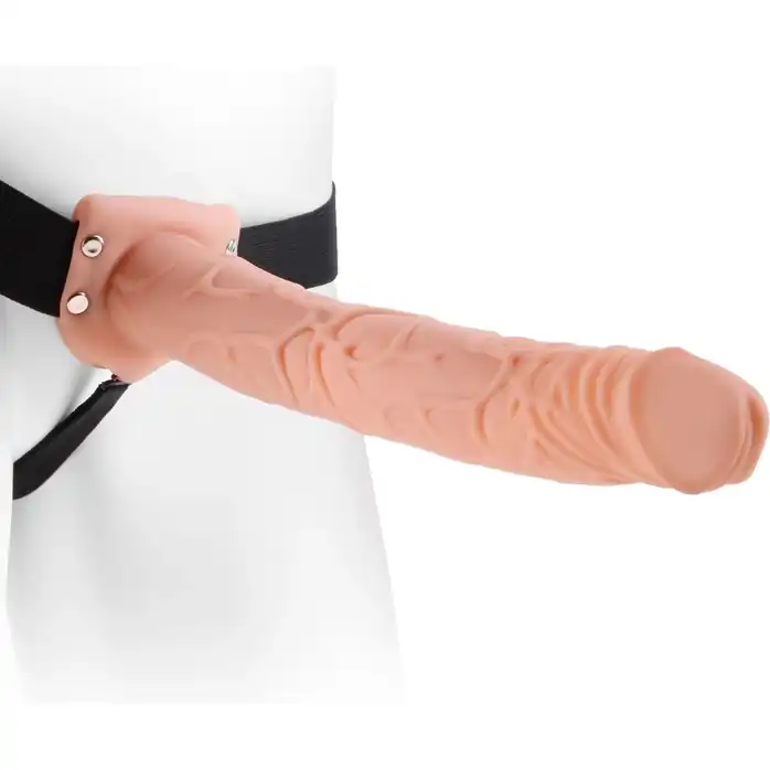 Фаллопротез телесного цвета Hollow Strap-On - 29 см - Fetish Fantasy Series
