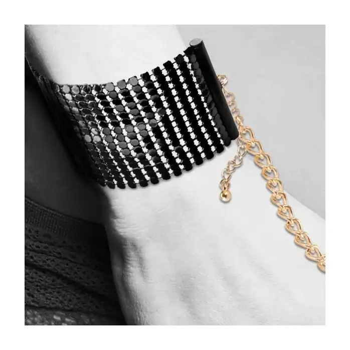Чёрные дизайнерские наручники Desir Metallique Handcuffs Bijoux. Фотография 4.