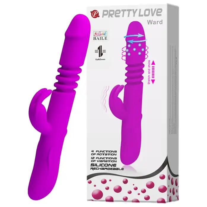 Вибратор с поступательным движением и ротацией Ward - 27 см - Pretty Love
