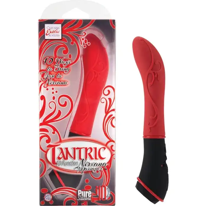 Красный вибромассажер Tantric 10-Function Nirvana - 19 см - Tantric Collection. Фотография 2.