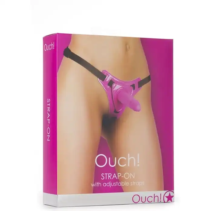 Розовый страпон Strap-On Pink Ouch! - 11 см - Ouch!. Фотография 2.