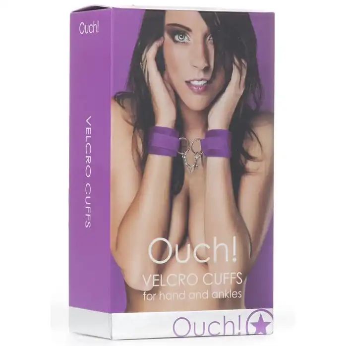 Фиолетовые наручники Velcro Cuffs Purple - Ouch!. Фотография 2.