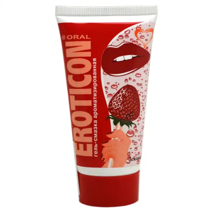 Оральная гель-смазка с ароматом земляники - 55 мл - Eroticon lubricants