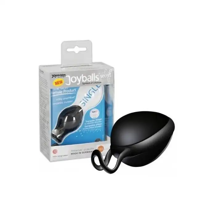 Чёрный вагинальный шарик Joyballs Secret. Фотография 2.