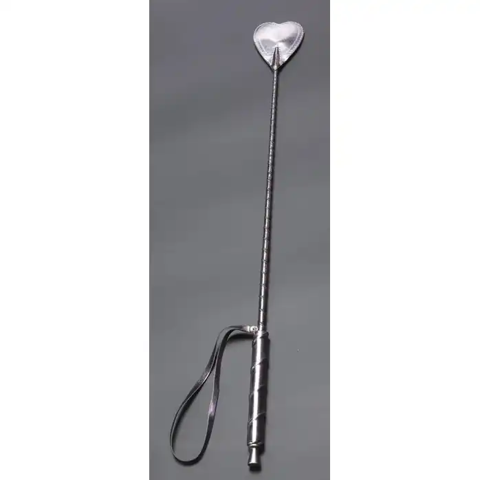 Бронзовый стек с наконечником-сердцем из искусственной кожи - 70 см - BDSM accessories