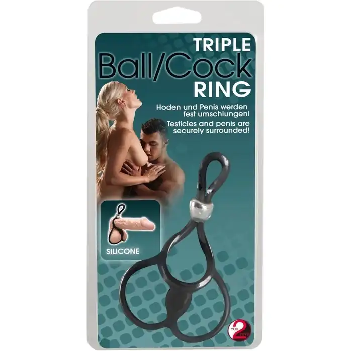 Лассо с подхватом мошонки Triple Ball-und Cockring - You2Toys. Фотография 5.