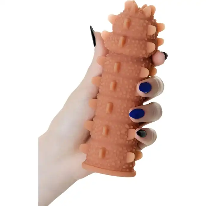Насадка на фаллос с шипами и продолговатыми бугорками Extreme Sleeve 004 M-size - 14,7 см. Фотография 5.