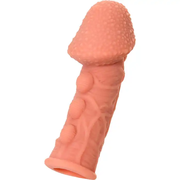 Насадка на фаллос с пузыриками, венками и ребристостью Extreme Sleeve 009 M-size - 14,7 см