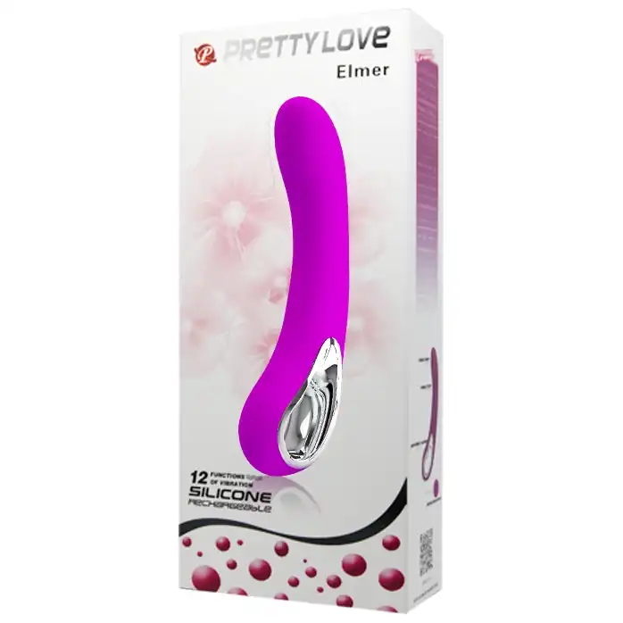 Гладкий лиловый вибратор Alston - 20 см - Pretty Love. Фотография 5.