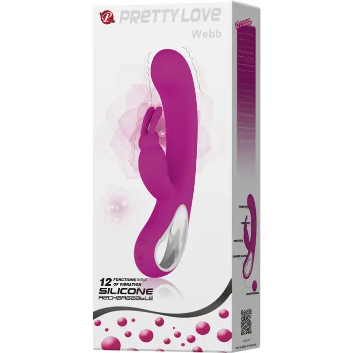 Вибратор с клиторальным стимулятором в виде зайчика Webb - 21 см - Pretty Love. Фотография 6.