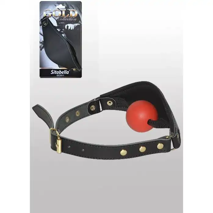 Кожаный кляп Sitabella Gold Collection - BDSM accessories
