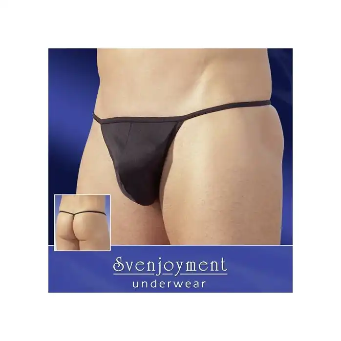 Классические чёрные мужские трусы-стринги - Svenjoyment underwear