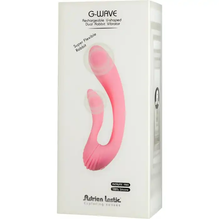 Розовый вибромассажёр G-wave с гибким клиторальным отростком - 18 см. Фотография 3.