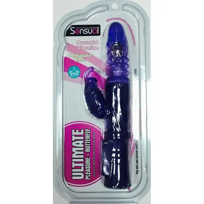 Синий вибратор типа rabbit Lovetoy Sensual - 25 см