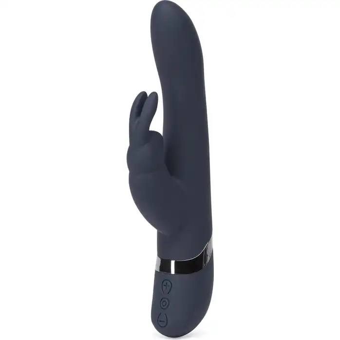 Тёмно-синий вибратор Oh My USB Rechargeable Rabbit Vibrator - 25,4 см - Fifty Shades Darker