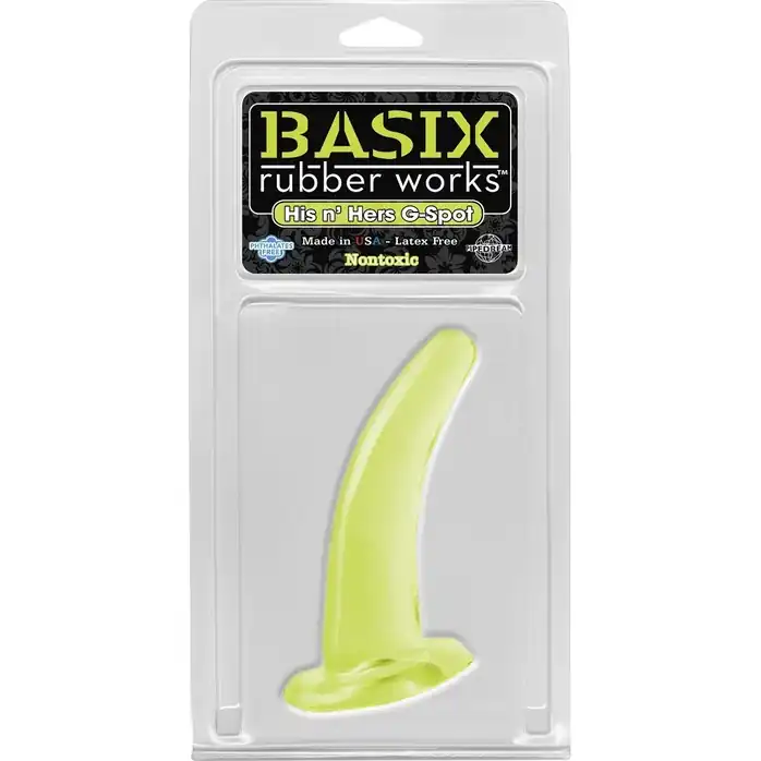 Светящаяся в темноте анальная пробка His and Hers G-Spot - 12,4 см - Basix Rubber Works. Фотография 2.