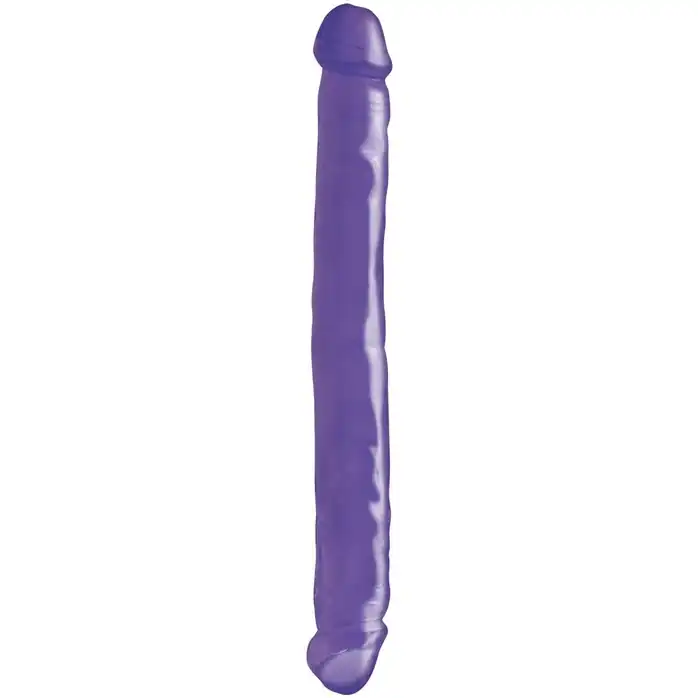 Двусторонний фиолетовый фаллоимитатор 12 Double Dong - 33,7 см - Basix Rubber Works