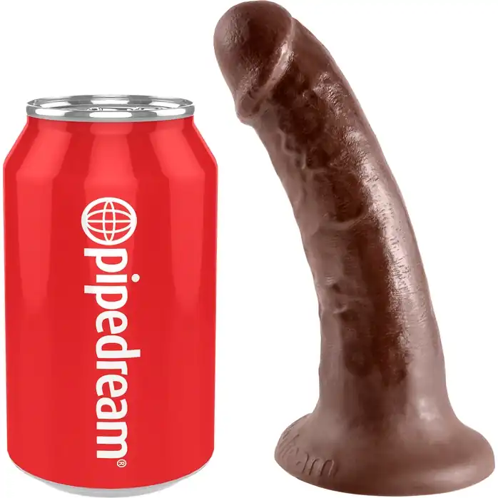 Коричневый фаллоимитатор на присоске 6 Cock - 15,2 см - King Cock. Фотография 2.