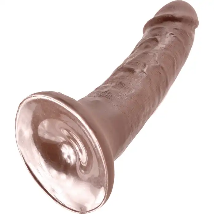 Коричневый фаллоимитатор на присоске 6 Cock - 15,2 см - King Cock. Фотография 4.