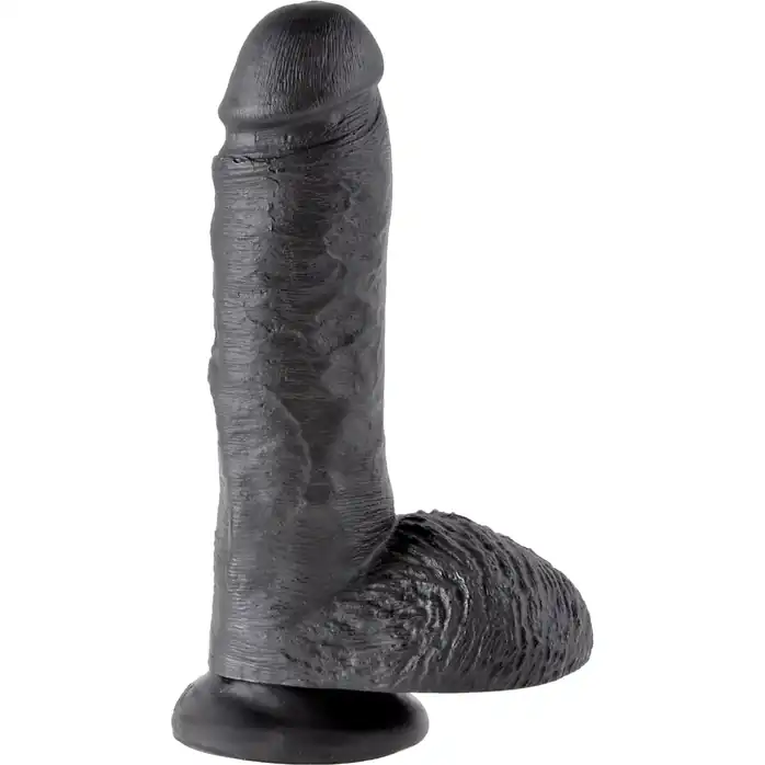 Чёрный фаллоимитатор 8 Cock with Balls - 21,3 см - King Cock