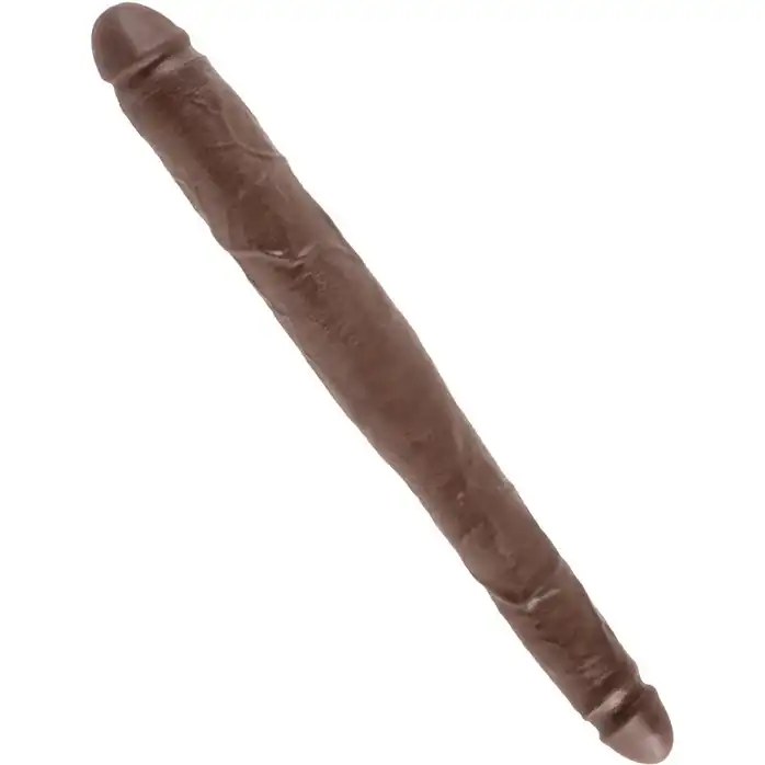 Двусторонний коричневый дилдо 16 Tapered Double Dildo - 40,6 см - King Cock