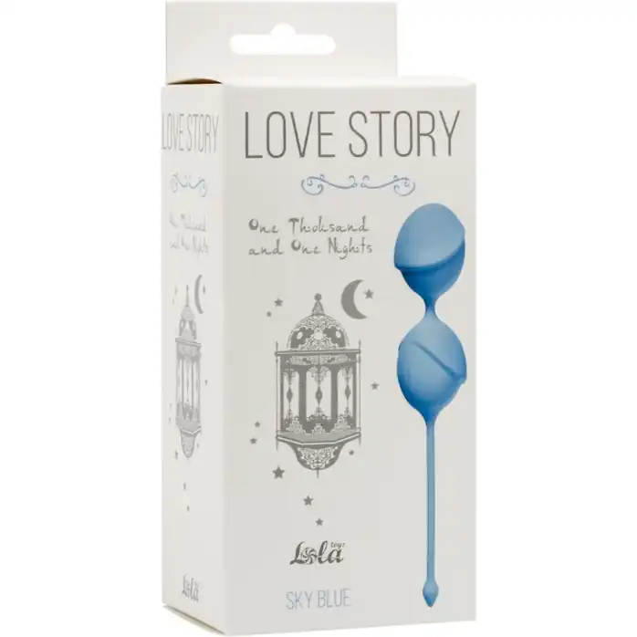 Голубые вагинальные шарики One Thousand and One Nights - Love Story. Фотография 3.