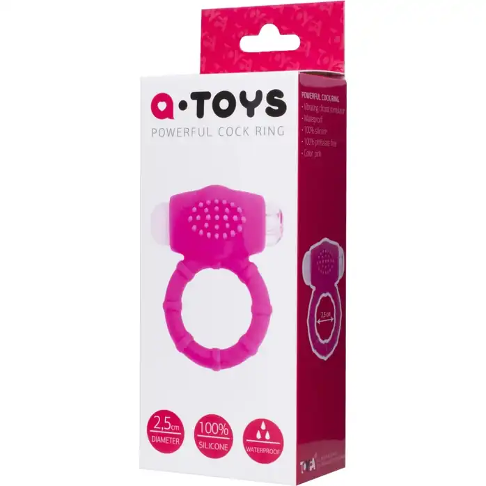 Розовое эрекционное виброкольцо A-toys. Фотография 4.