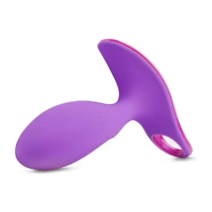 Фиолетовая анальная вибропробка SURFER PLUG VIBE с управлением со смартфона. Фотография 3.